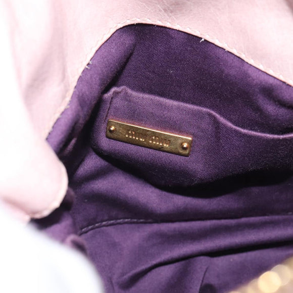 Miu Miu Hand Bag Vittero 2way Pink Gold Auth 211836V