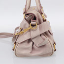 Miu Miu Hand Bag Vittero 2way Pink Gold Auth 211836V-5