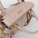 Miu Miu Hand Bag Vittero 2way Pink Gold Auth 211836V-6