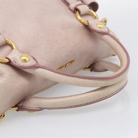 Miu Miu Hand Bag Vittero 2way Pink Gold Auth 211836V