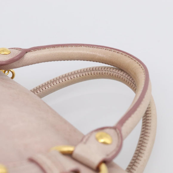 Miu Miu Hand Bag Vittero 2way Pink Gold Auth 211836V