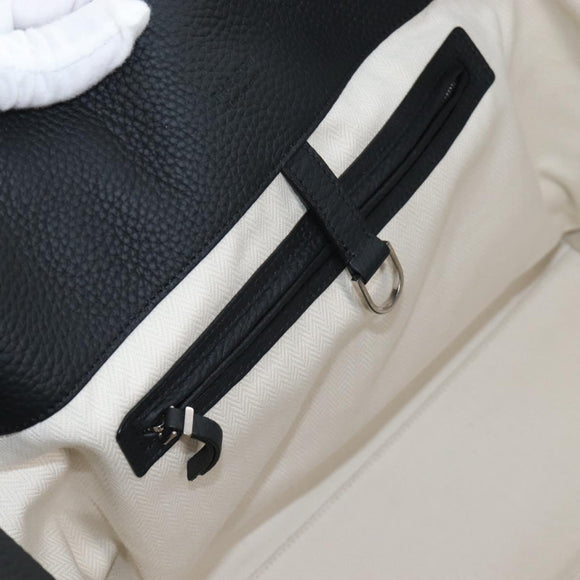 The Row Marlo 17 Tote Bag Calf Skin Black Silver Auth 211841SAM