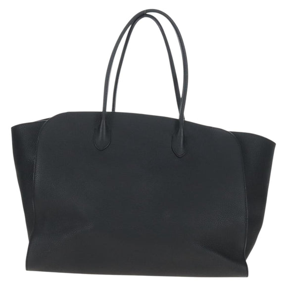 The Row Marlo 17 Tote Bag Calf Skin Black Silver Auth 211841SAM