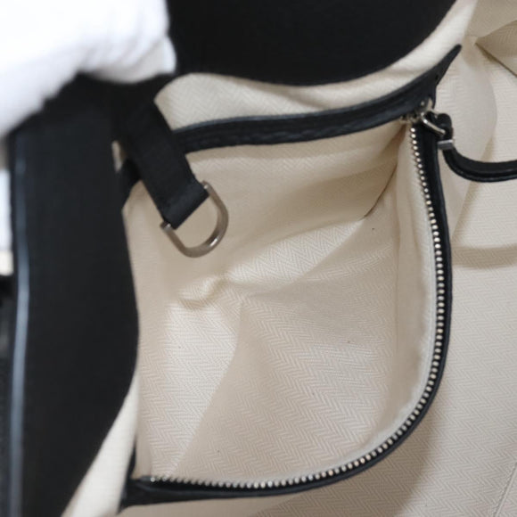 The Row Marlo 17 Tote Bag Calf Skin Black Silver Auth 211841SAM