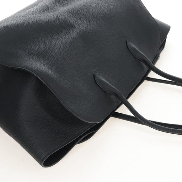 The Row Marlo 17 Tote Bag Calf Skin Black Silver Auth 211841SAM