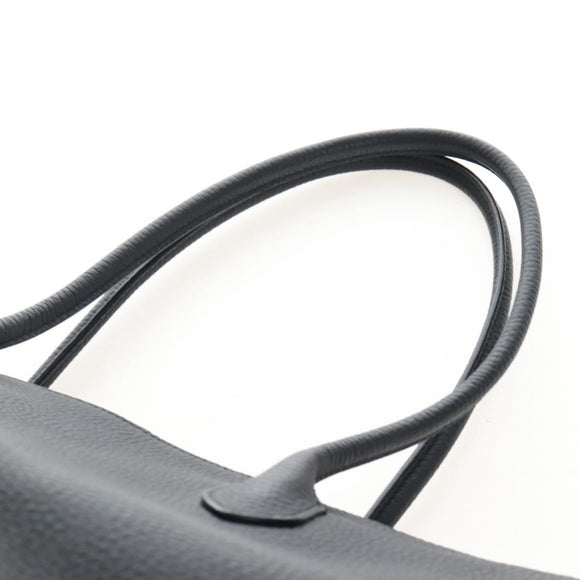 The Row Marlo 17 Tote Bag Calf Skin Black Silver Auth 211841SAM
