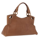 Cartier Hand Bag Leather Brown Gold Auth 211844V-1