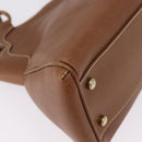 Cartier Hand Bag Leather Brown Gold Auth 211844V-12