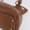 Cartier Hand Bag Leather Brown Gold Auth 211844V-13