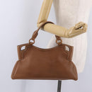 Cartier Hand Bag Leather Brown Gold Auth 211844V-26