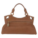Cartier Hand Bag Leather Brown Gold Auth 211844V-3