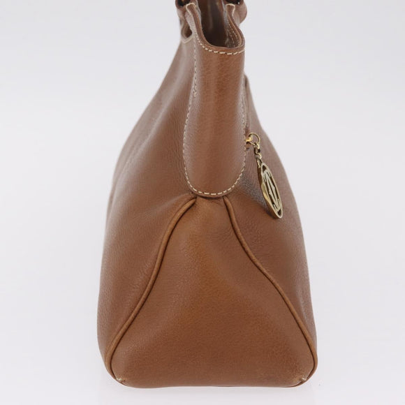 Cartier Hand Bag Leather Brown Gold Auth 211844V