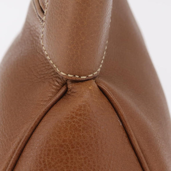 Cartier Hand Bag Leather Brown Gold Auth 211844V