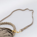 Miu Miu Hand Bag Leather 2way Beige Gold Auth 211847V-11