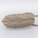 Miu Miu Hand Bag Leather 2way Beige Gold Auth 211847V-12