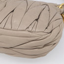 Miu Miu Hand Bag Leather 2way Beige Gold Auth 211847V-15