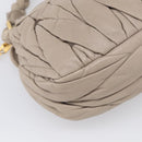 Miu Miu Hand Bag Leather 2way Beige Gold Auth 211847V-16
