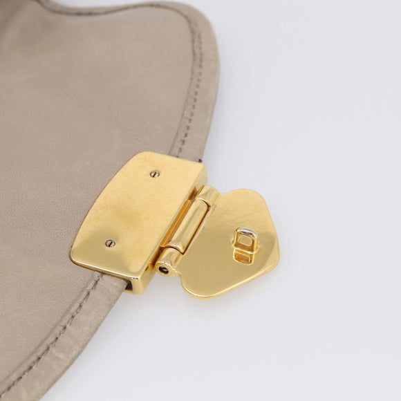 Miu Miu Hand Bag Leather 2way Beige Gold Auth 211847V
