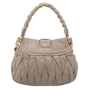 Miu Miu Hand Bag Leather 2way Beige Gold Auth 211847V-3