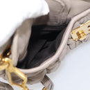 Miu Miu Hand Bag Leather 2way Beige Gold Auth 211847V-30