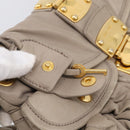 Miu Miu Hand Bag Leather 2way Beige Gold Auth 211847V-31