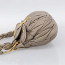 Miu Miu Hand Bag Leather 2way Beige Gold Auth 211847V-4