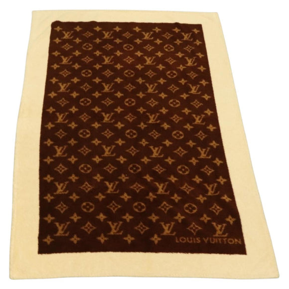 LOUIS VUITTON Blanket Bath Towel Cotton Beige LV Auth 211848V
