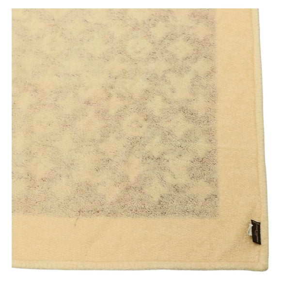 LOUIS VUITTON Blanket Bath Towel Cotton Beige LV Auth 211848V