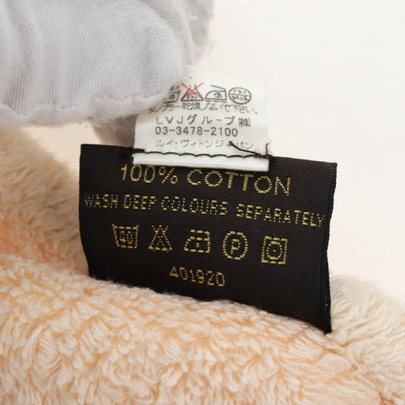 LOUIS VUITTON Blanket Bath Towel Cotton Beige LV Auth 211848V