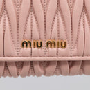 Miu Miu Matelasse Long Wallet Leather Pink Gold Auth 211849V-12