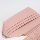 Miu Miu Matelasse Long Wallet Leather Pink Gold Auth 211849V-14