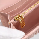 Miu Miu Matelasse Long Wallet Leather Pink Gold Auth 211849V-18
