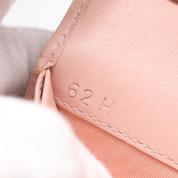 Miu Miu Matelasse Long Wallet Leather Pink Gold Auth 211849V