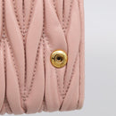 Miu Miu Matelasse Long Wallet Leather Pink Gold Auth 211849V-26