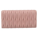 Miu Miu Matelasse Long Wallet Leather Pink Gold Auth 211849V-3