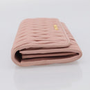 Miu Miu Matelasse Long Wallet Leather Pink Gold Auth 211849V-4