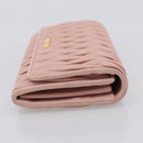 Miu Miu Matelasse Long Wallet Leather Pink Gold Auth 211849V-5
