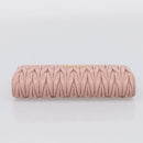 Miu Miu Matelasse Long Wallet Leather Pink Gold Auth 211849V-6
