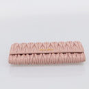 Miu Miu Matelasse Long Wallet Leather Pink Gold Auth 211849V-7