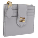 Miu Miu Wallet Leather Gray Gold Auth 211850M-1