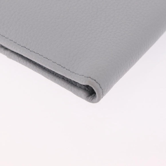 Miu Miu Wallet Leather Gray Gold Auth 211850M