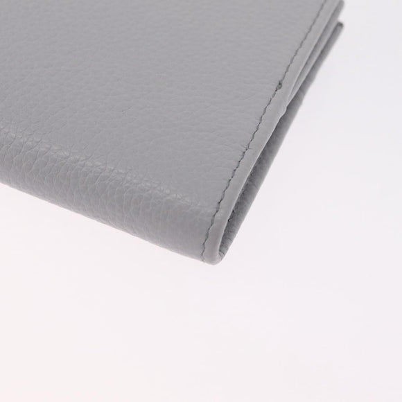 Miu Miu Wallet Leather Gray Gold Auth 211850M