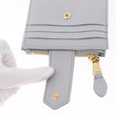 Miu Miu Wallet Leather Gray Gold Auth 211850M-13
