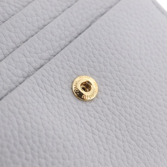 Miu Miu Wallet Leather Gray Gold Auth 211850M