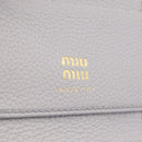 Miu Miu Wallet Leather Gray Gold Auth 211850M-16