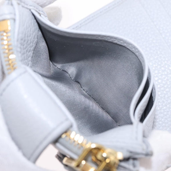 Miu Miu Wallet Leather Gray Gold Auth 211850M