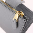 Miu Miu Wallet Leather Gray Gold Auth 211850M-20