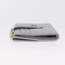 Miu Miu Wallet Leather Gray Gold Auth 211850M-5