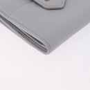 Miu Miu Wallet Leather Gray Gold Auth 211850M-8