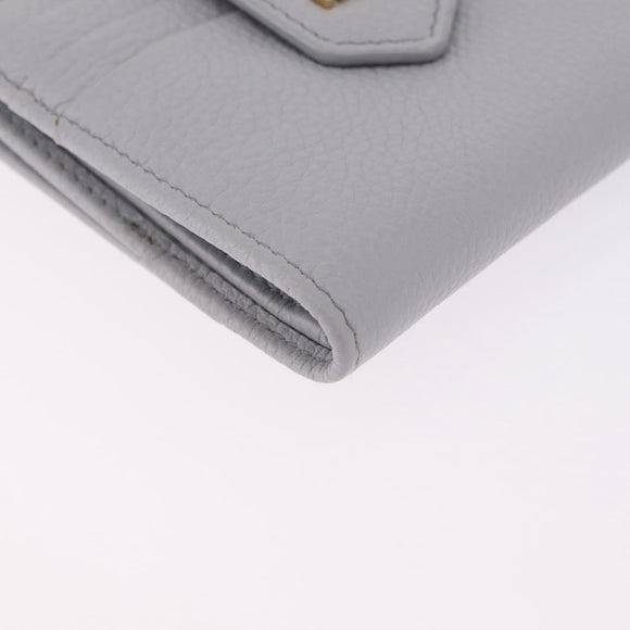 Miu Miu Wallet Leather Gray Gold Auth 211850M